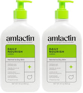AmLactin Daily Nourish Therapeutic Body Lotion for Dry Skin - No-Scrub Exfoliator and Moisturizer 12% Lactic Acid Lotion,14.1 oz (Packaging May Vary),(Pack of 2)